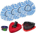 4Pack Mop Replacement Head for O Cedar RinseClean 2 Tank System, Mop Replacement Base and Upgrade Scrub Brush for O-Cedar,Spin Microfiber Mop Refills for Cleaning All Floors