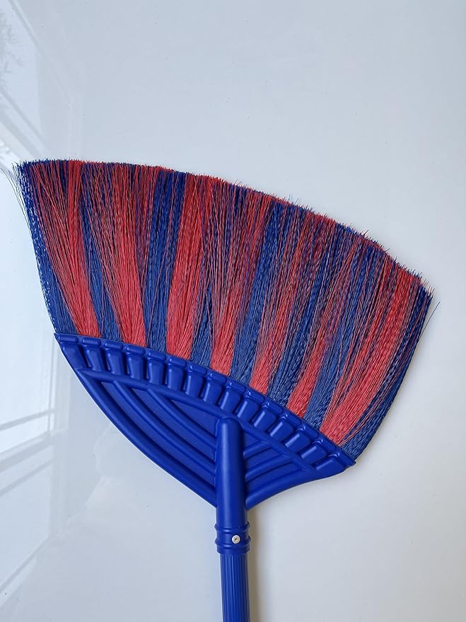 1 Pack Soft Sweeping Brooms /38” House Brooms for Sweeping Indoor& Outdoor Broom Cleaning/Asian Thailand Plastic Broom/Choi Nhua Thai LAN/Choi Nhua Quet Nha (1 pcs) (Blue Red)