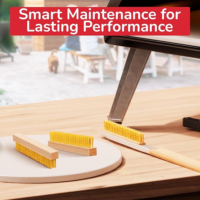 Pizza Oven Brush Head Replacement Set (2-Pack) - Official Genuine Parts for 22" & 26" Pizza Stone Cleaning Brushes - Heat-Resistant Stainless Steel Bristles