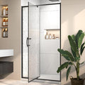 38-42" W x 71" H Pivot Glass Shower Door,1/4"(6mm) Thick SGCC Tempered Rain Glass,Matte Black Shower Door Adjustable Width,Reversible Installation