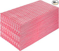 JEBBLAS Reusable Cleaning Towels, 60 Sheets/Pack, Red, 13" x 24", Absorbent, Dry Quickly, Machine Washable