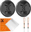 K&F CONCEPT 86mm Front Lens Cap Cover Kit, 5-in-1 Center Pinch Lens Cover + Anti-Loss Keeper + Microfiber Cleaning Cloth Compatible with Canon, Nikon, Sony Camera Lenses with 86mm Thread