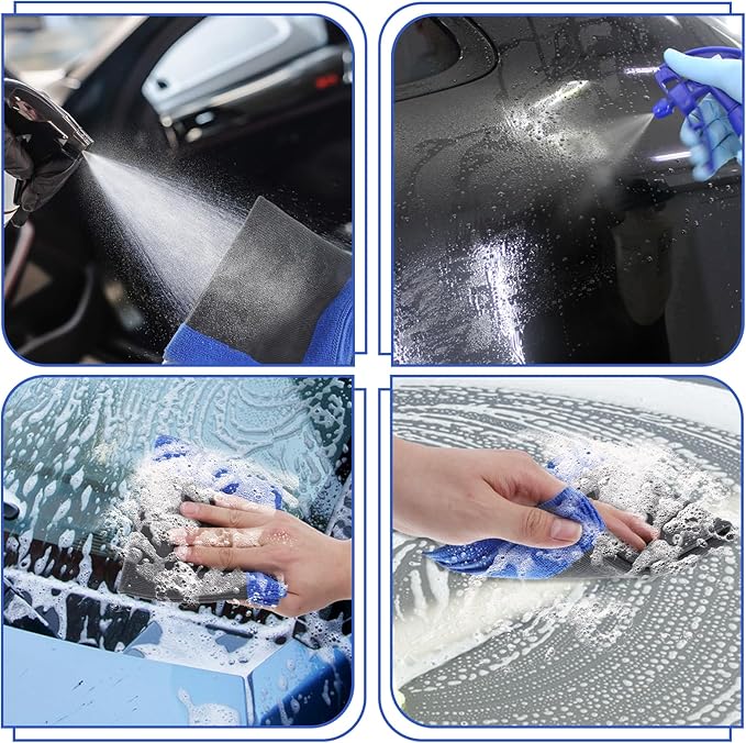 2 Pack Clay Towel Auto Detailing, 12 X 12 Inch Clay Bar Towel for Auto Detailing Clays Bar Towels Cloth Auto-Detailing, Fine Grade Microfiber Clays Bars Towels for Smooth Paint Finish, DIY Detail