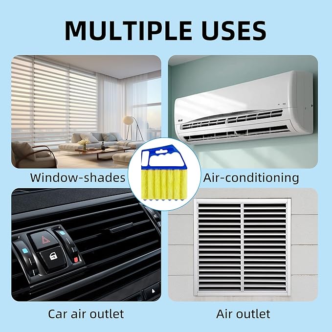 Blind Cleaner Duster Tool, 2026 New Window Venetian Washable 7 Fingers Dusting and Air Vent Cleaner, Shutter Cleaner Brush, Blinds Air Conditioner Fan Duster Dirt Cleaning (C)