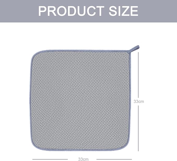 Washcloth Set for Bathroom - Quick Drying - Ultra Soft Microfiber Absorbent Towel for Bath Fitness, Gym, Shower, Hotel, and Spa - 13x13 Inch | Set of 6, Grey