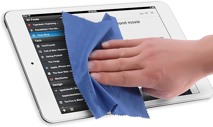 Wisdompro 8-Pack 6x7 Inches Microfiber Cleaning Cloth for Camera Lens, Glasses, Phone, iPhone, iPad, Tablet, Laptop, LCD TV, Computer Screen, Monitor and Other Electronics Device - Blue