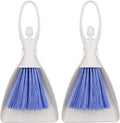 LBY Hand Broom and Dustpan Set, Mini Brush Nesting Tiny Cleaning Whisk, Ergonomic Grip Handle for Desk, Keyboard, Car Cleaner Tools 2 in 1