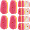 20 Packs Dish Wand Sponge Refills for Dish Daddy Pink