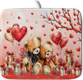 Valentines Day Dish Drying Mat Bear Lover Absorbent Kitchen Drying Mats for Countertops 18 X 16