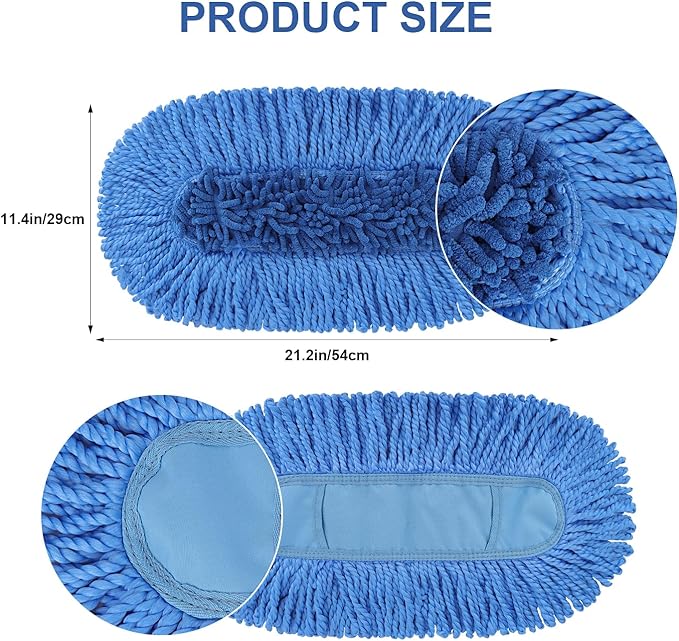 Dust Mop Replacement Head Compatible with Cedar Hardwood Floor 'N Baseboard Dust Mop - Dual-Action Dusts Mop Refil Pads for Ceda Dual-Action Microfiber Sweeper Dust Mops - 4 Pack