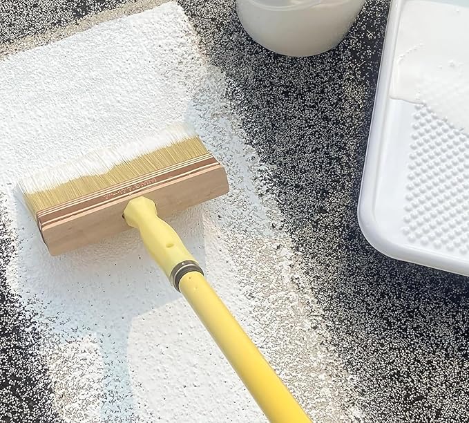 Great Andrew 7 Inch Deck Stain Brush, Deck Paint Brush, Wide Large Brush for Staining Wood Wall Fence, Lime Wash Paint Brush Applicator for Smooth Rough Textured Surfaces, Home Repair Painters Tools