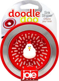 Joie Doodle Doo Kitchen Sink Strainer Basket, Fits All Standard Sinks, Stainless Steel, Cute Garbage Disposal Drain Cover, 4.5-Inch, Red Rooster
