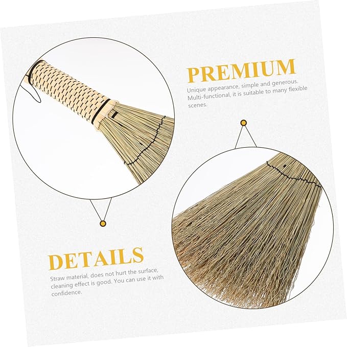 PRETYZOOM Small Corn Broom with Short Handle Handcrafted Whisk Broom for Easy Cleaning of Dust Dirt and Debris Bedrooms Sofas Carpets and Cars Portable Mini Sweeping Tool