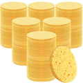 Beieverluck 300 Count Compressed Facial Sponges for Cleansing Natural Cellulose Disposable Face Sponge Spa Sponge for Face Cleansing Exfoliating Makeup or Mask Removal, Yellow