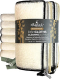 Whiffkitch Dishcloths Dishrags for Kitchen and Household Cleaning 6x7 6-Pack Non-Scratch 2-Ply Weave, Rayon Derived from Bamboo, Absorbent, Washable, Long-Lasting