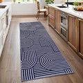 Modern Rug 2x6 Runners for Hallways, Abstract Kitchen Runner Rugs Non Slip Bath, Rainbow Washable Runner Rug for Bedroom, Soft Long Rugs for Entryway Bathroom Laundry Dorm, Blue