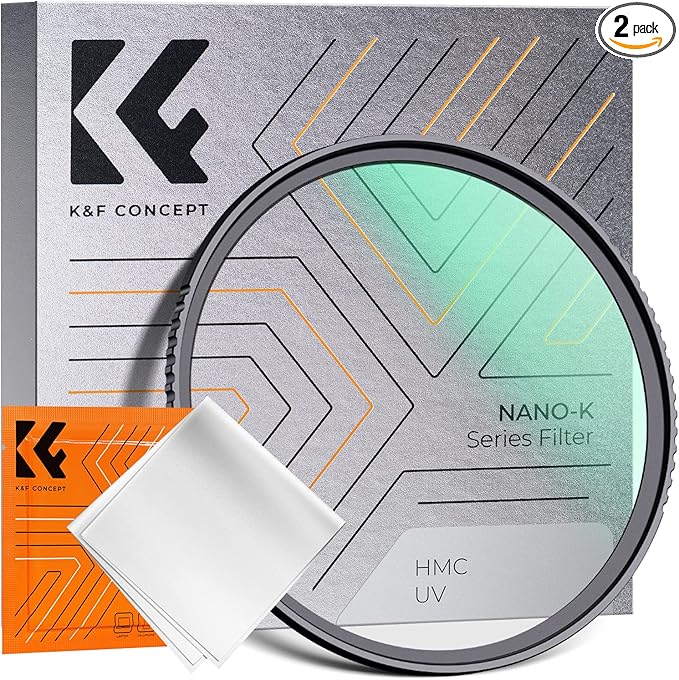 K&F CONCEPT 52mm MCUV Lens Protection Filter 18 Multi-Coated Camera Lens UV Filter Ultra Slim with Cleaning Cloth (K-Series)