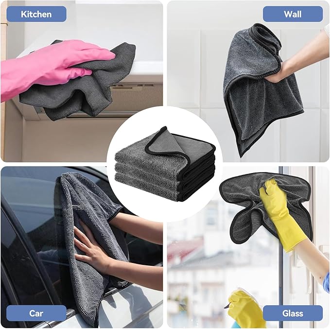 Shower Cleaning Cloth, Super Absorbent Bath Towels 11 * 15in, Quick-Dry Cleaning Cloths for Bathroom, Double Sided Design Water Removal Wet Wipes, Kitchen, Car, Bathroom Bathtub Specific