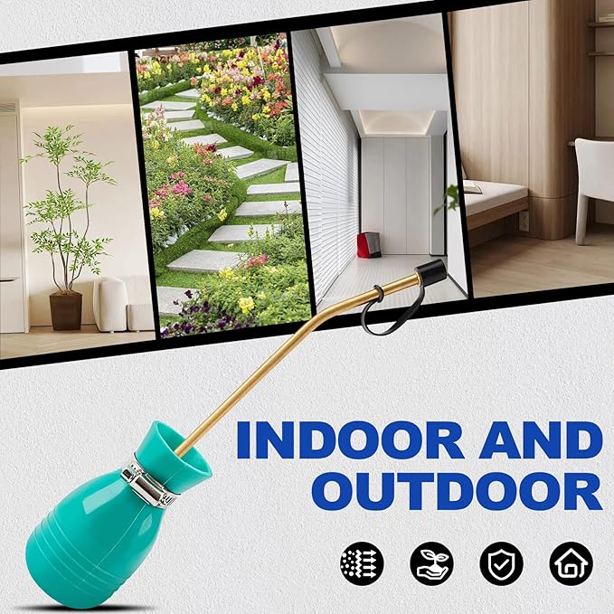 Powder Duster, Large Diatomaceous Earth Bulb Duster Applicator with Long Copper Tube Garden Puffer Duster for Multi Purpose Indoor and Outdoor Use (Green)