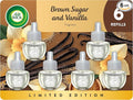 Air Wick Plug In Scented Oil Refill, Infused with Essential Oils, Plug In Air Fresheners for Home, Brown Sugar & Vanilla, 6 ct