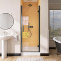 GETPRO Pivot Shower Door Hinged Frameless 32 in. W x 72 in. H Swing Single Small Shower Door 1/4 inch Tempered Glass Panel Adjustable Right Hinged Bathroom Door for Shower Matte Black Hardwares
