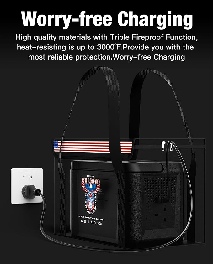 12V 100Ah LiFePO4 Lithium Battery Fireproof Safe Bag Large Capacity Explosion-Proof Container LiPO Guard Protective Case Waterproof Storage Box(14 * 9.5 * 7.8inch)