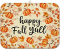Fall Dish Drying Mat for Kitchen Counter,Autumn Pumpkin Maple Leaf Pattern Microfiber Drying Mat,Washable Absorbent Countertop Harvest Thanksgiving Dish Mat Drain Mat,18x24 Inch