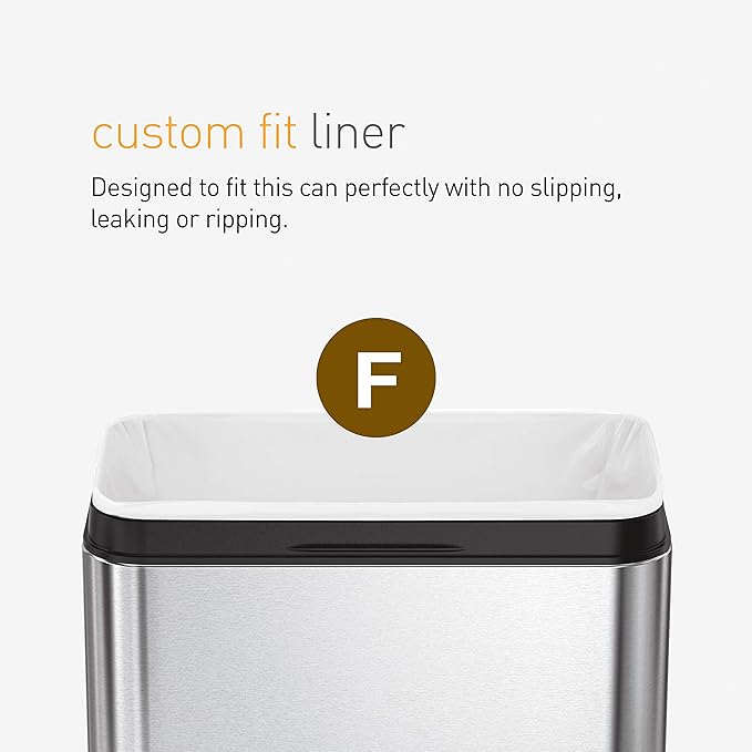 simplehuman 25 Liter / 6.6 Gallon Slim Open Top Small Trash Can, Commercial Grade Heavy Gauge Office Trash Can, White Stainless Steel