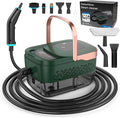 Steam Cleaner, 2500W Home Handheld Grout Steam Cleaning Machine with 1.32QT Transparent Tank & 10 Attachments for Range Hood, Stove, Tile, Upholstery, Car Detailing & More (Green/Gold)