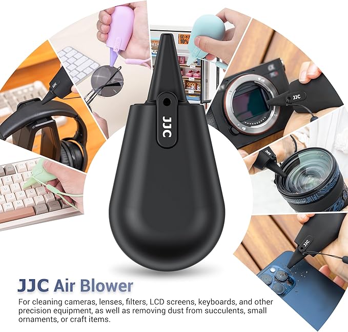JJC Pocket-Sized Silicone Camera Dust Blower Lens Air Blower, Small Camera Lens Cleaner Air Blower for Sensor LCD Keyboards Filters Printing, Lilac Portable Dust Blower for Outdoor Travel Cleaning