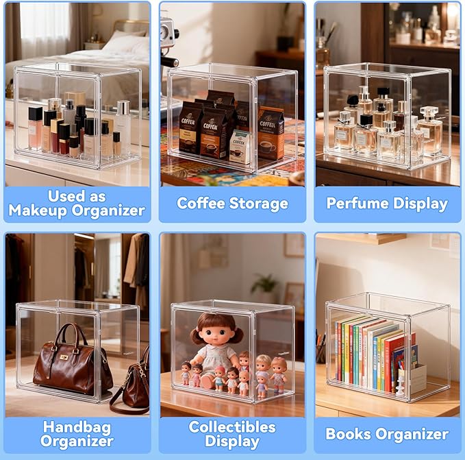 Baby Bottle Organizer for Countertop, Small Clear Bottle Storage Organizer, Baby Bottle Storage Organizer for Bottles, Nipples, Pump Parts & Food Jars, Nursery Cabinet, Kitchen Pantry