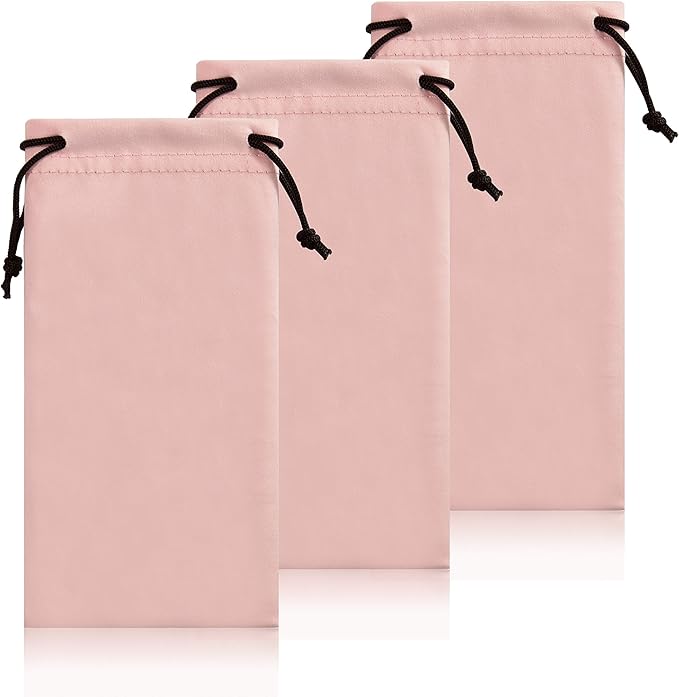 TRIUMPH VISION Soft Eyeglass Pouch 3 Pack - Pouch for glasses Microfiber Screen Cleaning Bag