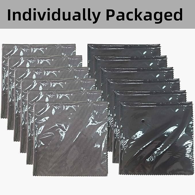 12 Pack Microfiber Gun Cleaning Cloth, 12"x12" Lint Free Gun Cleaning Rags (Gray & Black)