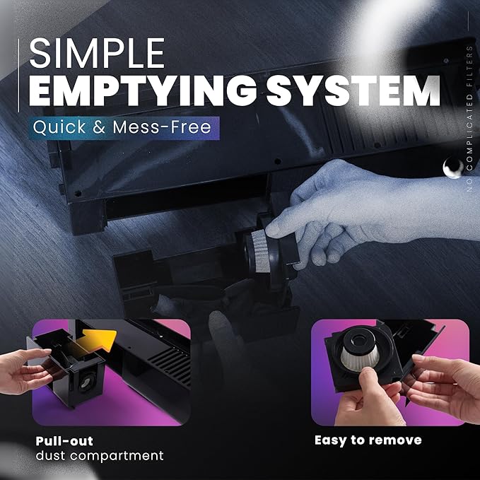 Teko Under-Counter Toe Kick Automatic Vacuum System, Cordless Strong-Suction Vacuum Dustpan for Collecting Floor Debris, Pet Hair, Crumbs & Dust, Slim Under-Cabinet Design – Easy to Operate - White