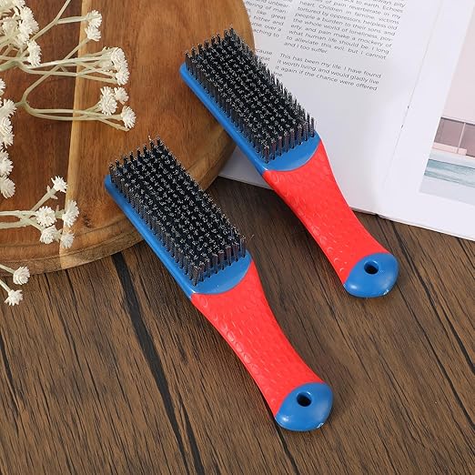 4pcs Small Wire Brushes with Curved Handles, Reinforced Bristle Heavy Duty Stainless Steel Wire Scratch Brush Practical Cleaning Tools for Grill & Industrial Cleaning