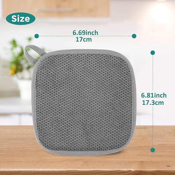 Microfiber Dish Drying Mat, Super Absorbent Kitchen Dish Drying Pad for Easter Day, Reversible Gift Mats for Countertop, 7 * 7 inch Gray