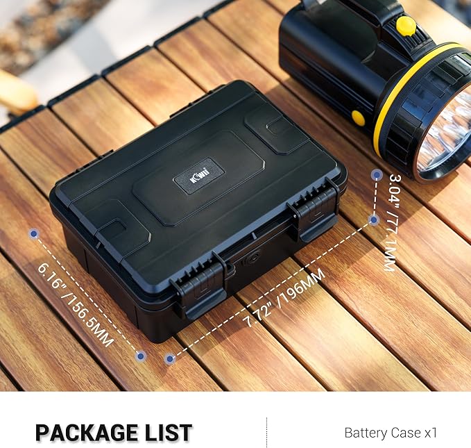 KIWIFOTOS 15 Slots D Battery Organizer Storage Case IP67 Waterproof D Cell LR20 Alkaline Batteries Holder Containers Shockproof for Household Outdoor Camping All-Purpose