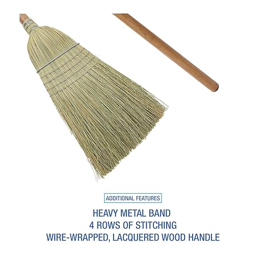 Boardwalk BR10001 100% Corn Warehouse Brooms, 60", Black/Natural (Case of 6)