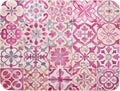 Pink Mexican Tiles Dish Drying Mat Absorbent Microfiber Dish Drying Pad for Kitchen Multi-use Large