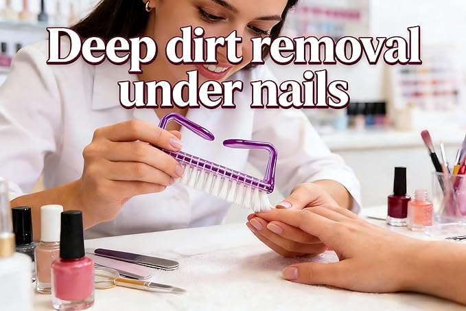 6-Pack Nail & Toe Scrub Brushes - Oversized Grip for Home & Travel, Assorted Colors for Personal Hygiene