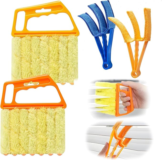 Blind Cleaner Duster Tool, 2026 New Window Venetian Washable 7 Fingers Dusting and Air Vent Cleaner, Shutter Cleaner Brush, Blinds Air Conditioner Fan Duster Dirt Cleaning (B)