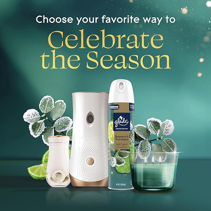 Glade PlugIns Refills Air Freshener,Bergamot & Eucalyptus,Scented and Essential Oils for Home and Bathroom,0.67 Fl Oz,(Pack of 10)