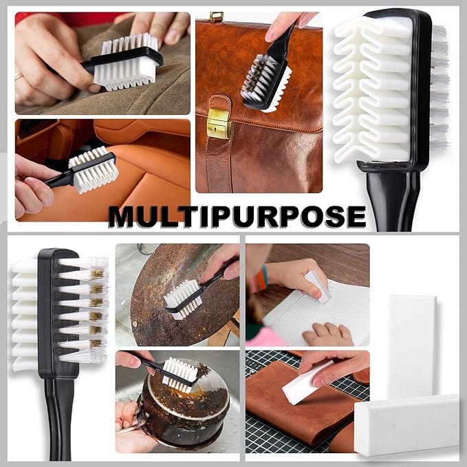 XANGNIER Shoes Cleaning Brush Kit for Birkenstock, 3PCS Suede & Nubuck Care Set with 2-in-1 Shoe Cleaning Brush & Eraser for Birkenstock Sandals,Clogs,Leather Footbeds & More,Ultimate Maintenance Tool
