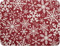 Christmas Dish Drying Mat for Kitchen Counter 18x24 Dark Red Snowflake Winter Xmas Holiday Absorbent Reversible Microfiber Drying Mats Kitchen Countertop Protector Dishes Drainer Pad