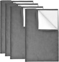 SEVENWELL Silver Polishing Cloth, Jewelry Cleaner Cloth for Sterling Silver Jewelry, Gold, Platinum, Silverware, Diamonds, Gemstones, Coins (4pcs Dark Gray)