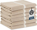 LANE LINEN Kitchen Towels Set - 100% Pure Cotton Dish Towels for Kitchen, Super Absorbent Kitchen Hand Towel, Tea Towels, Soft & Durable Dish Cloths, Pack of 6 – 14”x25”, Beige