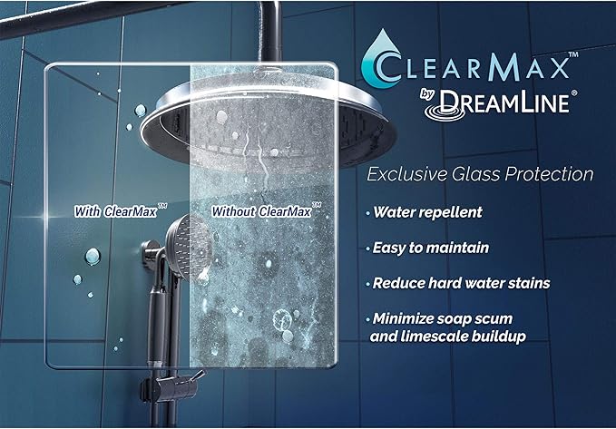 DreamLine Sapphire 56-60 inch W x 60 inch H Semi-Frameless Bypass Tub Door in Matte Black and Smoke Gray Glass