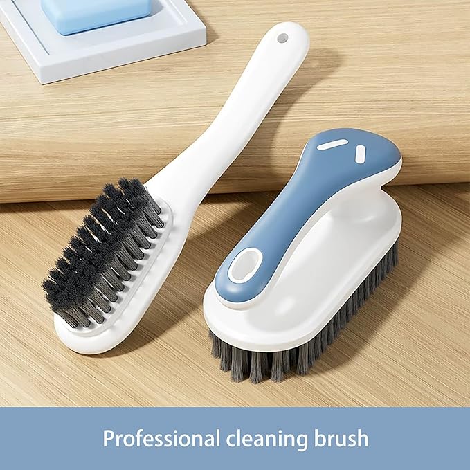 2 Pack Laundry Scrub Brush Cleaning Tool, Stain Remover Brush, Soft Bristle Scrub Cleaning Brush for Clothes, Carpet, Bathroom, Kitchen, Shoes and More (Blue)