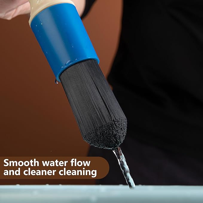 moonoom Parts Washer Brush with Hose- Wear Resistant Parts Cleaning Brush with 31 Inch Long Hose- Parts Cleaner Flow Through Replacement Brush for Parts Cleaning