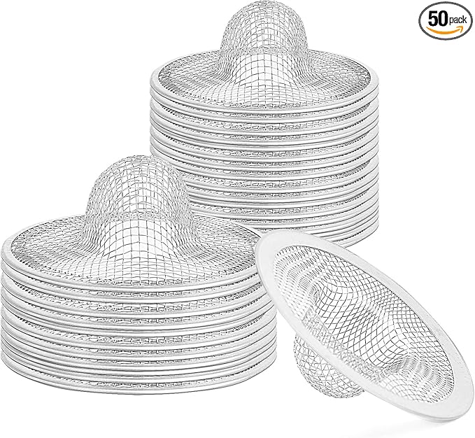 Kingrol 50 Pack Stainless Steel Sink Strainer, 2-3/4 Inch Slop Basket Filter Trap for Kitchen, Bathroom, Balcony, Floor Drain (2-3/4 Inch)